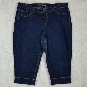 Tommy Hilfiger Womens Jeans Hope Crop Denim Blue Dark Wash Mid Rise Plus 18